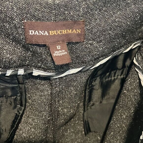 Dana Buchaman Women’s 12 Charcoal Gray Tweed professional work slacks pants - Picture 11 of 12